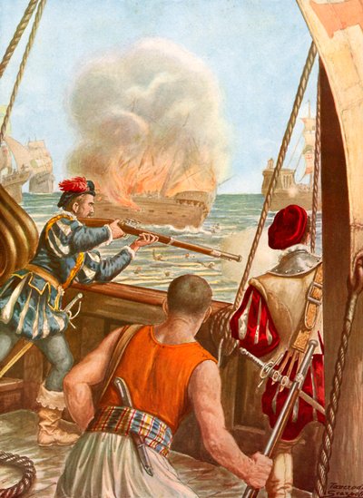 Navio árabe incendiou a frota portuguesa de Tancredi Scarpelli