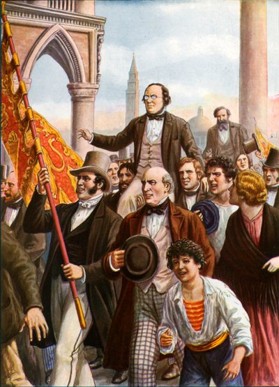 Daniele Manin e Niccolo Tommaseo libertados da prisão 18 de março de 1848 de Tancredi Scarpelli