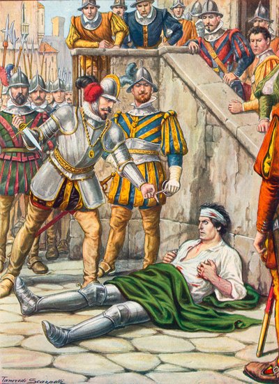 Morte de Francesco Ferruci depois da batalha de Gavinana, 3 de agosto de 1530 de Tancredi Scarpelli