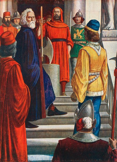 Doge Marin Faliero que tentou um golpe em 1355 e foi decapitado de Tancredi Scarpelli