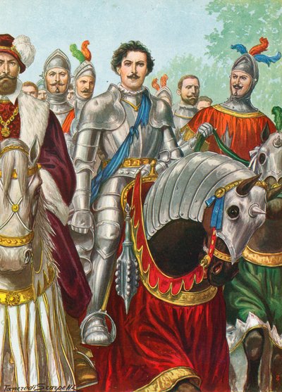 Ettore Fieramosca depois da batalha de Barletta em 1503 de Tancredi Scarpelli