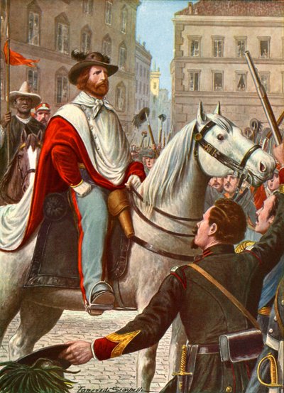 Garibaldi e sua força voluntária entram para defender Roma em 1849 de Tancredi Scarpelli