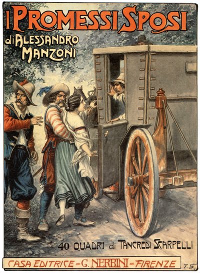 Ilustração para a capa Os Amantes, de Alessandro Manzoni (1785-1873), c.1930 (gravura) de Tancredi Scarpelli