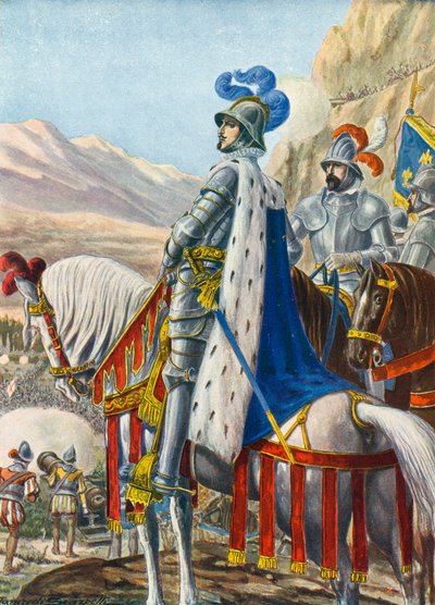 Rei Francisco I da França, pesquisando os Alpes em 15 de agosto de 1515 de Tancredi Scarpelli