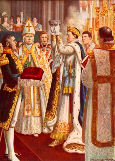 Napoleão coroado rei da Itália na Catedral de Milão de Tancredi Scarpelli
