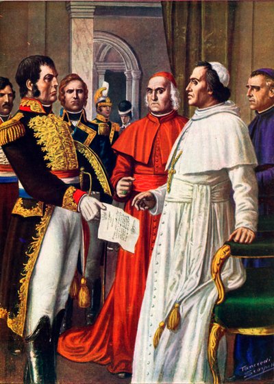 Napoleão servindo a prisão do papa Pio VII de Tancredi Scarpelli