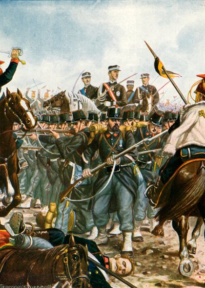 Príncipe Umberto na batalha de Villafranca, 1866 de Tancredi Scarpelli