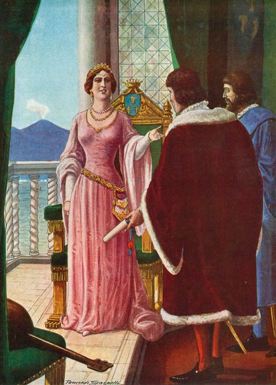 Rainha Giovanna II de Nápoles anula a adoção de Alfonso d&39;Aragona de Tancredi Scarpelli