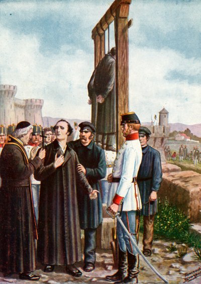 Os Mártires de Belfiore: os últimos momentos de Don Enrico Tazzoli, 1853 de Tancredi Scarpelli