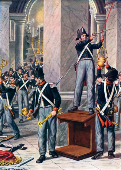 O saque de Cesena pelos soldados do Papa, 1832 de Tancredi Scarpelli
