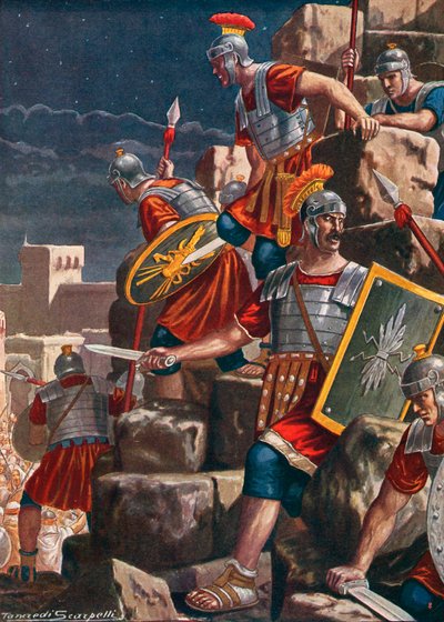 A tomada de Jerusalém pelos romanos sob a direção de Tito de Tancredi Scarpelli