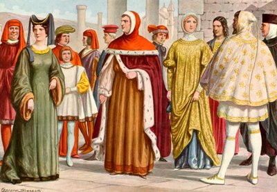 Trajes toscanos do século XIV de Tancredi Scarpelli