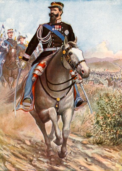 Victor Emmanuel analisa as tropas para a Guerra da Criméia de Tancredi Scarpelli