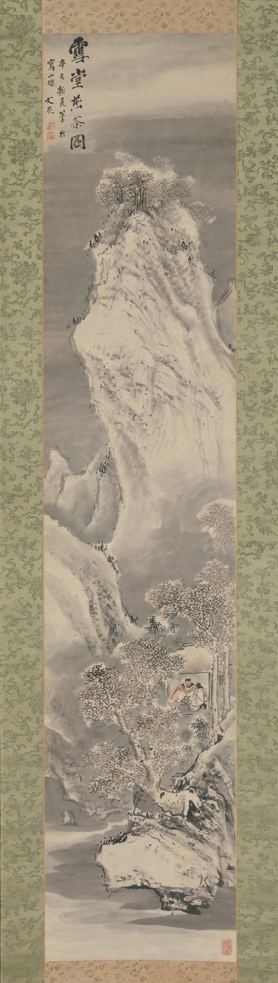 Fazendo chá em uma cabana coberta de neve, 1791. de Tani Buncho