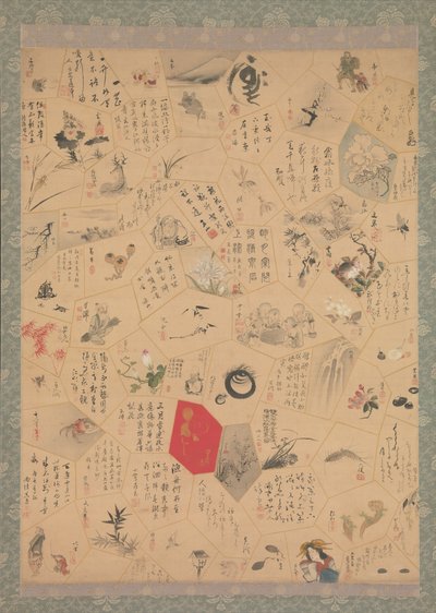 Pinturas e caligrafias diversas para o terceiro ano da era Bunsei, 1820. de Tani Buncho