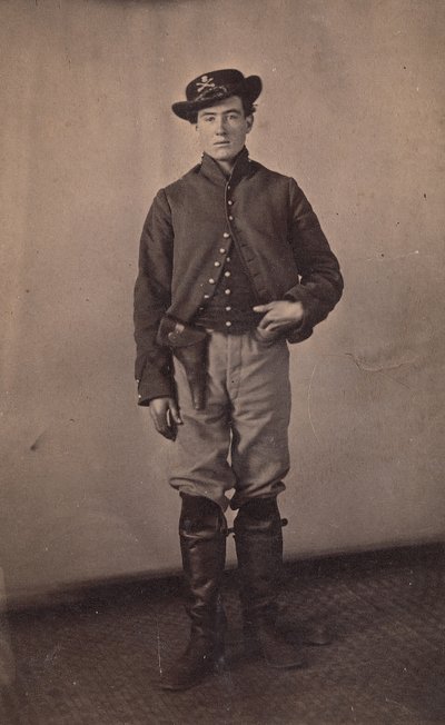 Soldado da cavalaria da União com pistola no coldre, 1861-65. de Tappin