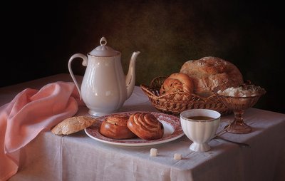 Hora do chá e produtos de pastelaria de Tatyana Skorokhod