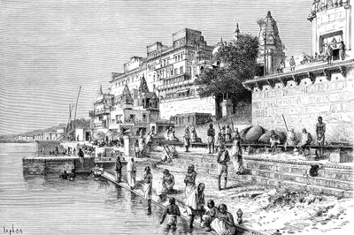 Benares Varanasi, Índia, 1895. de Taylor