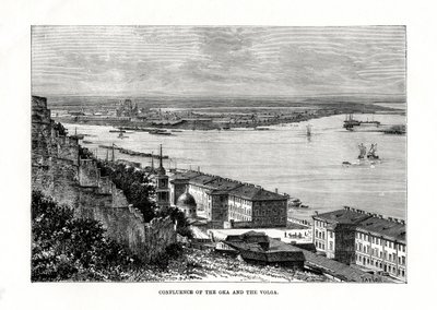 Confluência do Oka e do Volga, Rússia, 1879 de Taylor