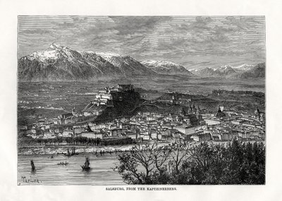Salsburg, do Kapuzinerberg, Áustria, século XIX de Taylor