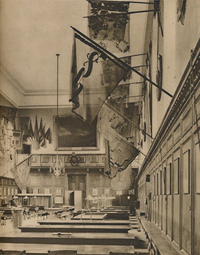 Onde os pensionistas jantam sob cores esfarrapadas gloriosamente, c1935. de Taylor