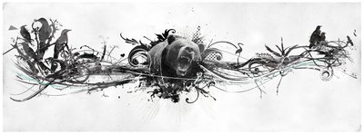 Bear Growl, 2014 (Colagem sobre tela) de Teis Albers