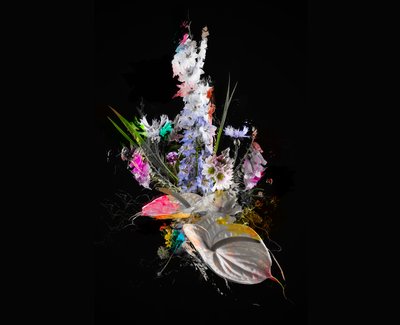 Bouquet II, 2017 (suportes mistos sobre tela) de Teis Albers