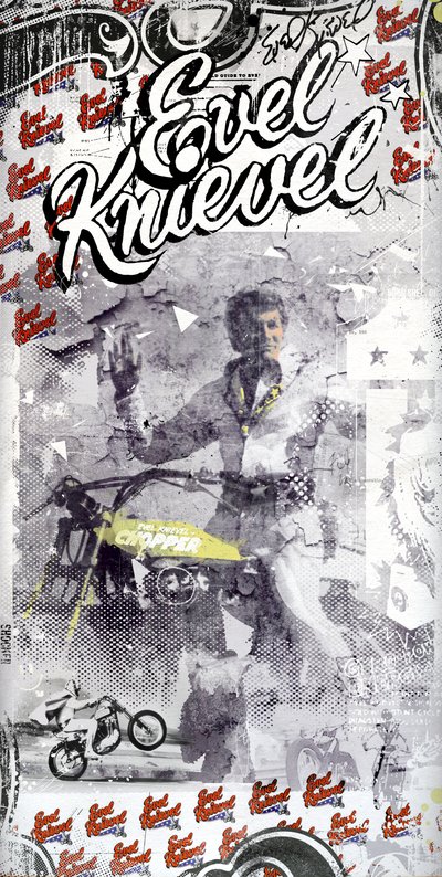 Evel Knievel, 2015 (Colagem sobre tela) de Teis Albers
