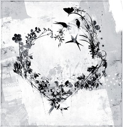 Flower Heart, 2015 (mídia mista sobre tela) de Teis Albers