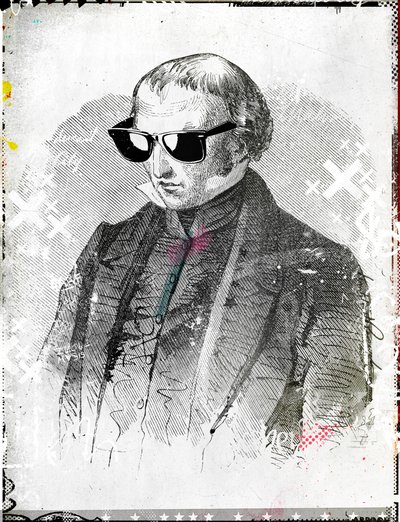 Mr. sunglasses, 2015 (Colagem sobre tela) de Teis Albers