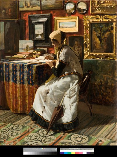 Não posso esperar ou a carta Pintura de Telemaco Signorini (1835-1901) 1867 Coleção particular de Telemaco Signorini