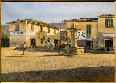 Quadrado em Settignano, c.1861 (óleo sobre tela) de Telemaco Signorini