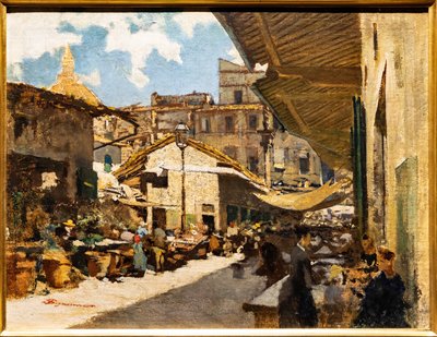 O Antigo Mercado em Florença de Telemaco Signorini