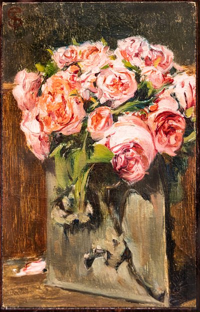 vaso com rosas de Telemaco Signorini