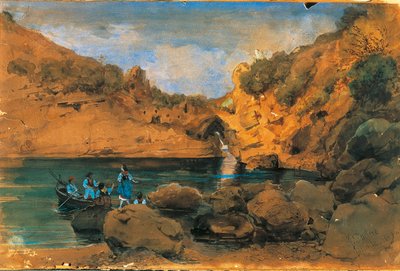 Banho de sirenes em Sorrento (aguarela) de Teodoro Duclere
