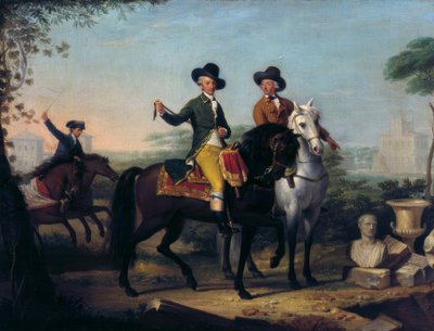 Príncipe Sigismondo Chigi visita as escavações de Porcigliano de Teodoro Matteini