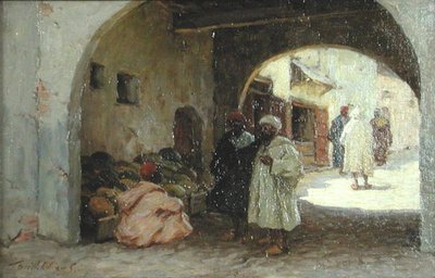 Um vendedor de melancia, Norte de África (óleo sobre tela) de Terrick Williams