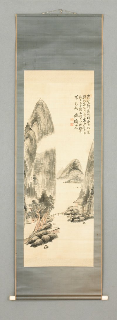Paisagem, ca.1860 (tinta e cor sobre seda) de Tessai Tomioka
