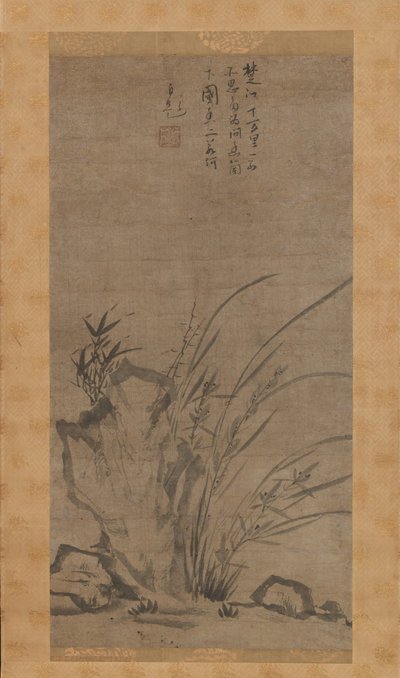 Orquídeas, bambu, sarças e rochas, meados do século XIV. de Tesshu Tokusai