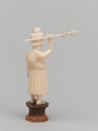 Peão preto, peça de xadrez, Índia, 1820 cerca de Tessier