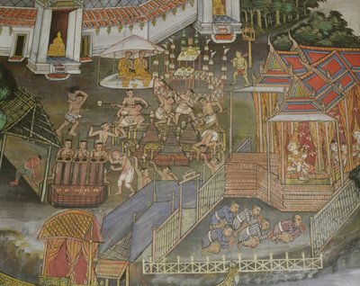 Detalhe da cidade de Phitsanulok, Wat Bowonniwet Vihara, Banguecoque de Thai School