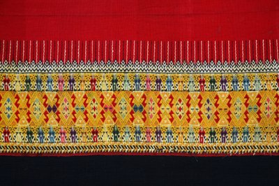 Tecido estampado de gancho duplo, Chom Thong, Chiang Mai, Tailândia (têxtil) de Thai School