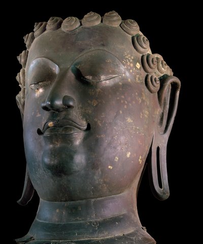 Cabeça de Buda gigante, estilo Lanna (bronze) de Thai School