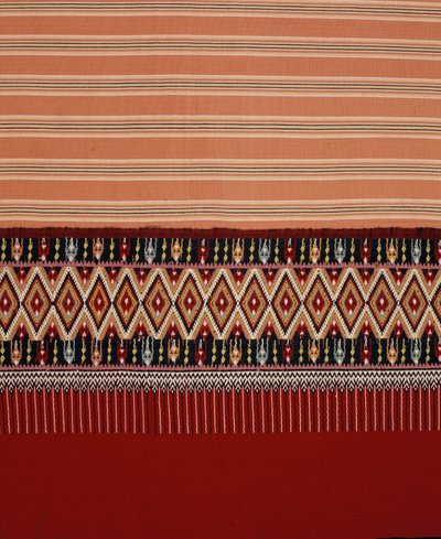 Tecido Lanna Tai Yuan com Jok em forma de diamante, Mae Chaem, norte da Tailândia (têxtil) de Thai School