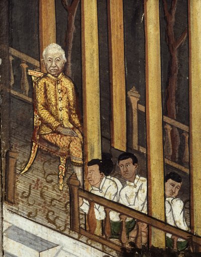 Retrato, de, rama vi, ver, um, eclipse sol, em, 1868, (wall, painting) de Thai School