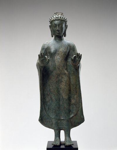 Buda em pé, final do século 8 (bronze) de Thai School