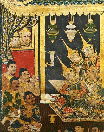 Wiharn Laikarn, episódio de Jataka Sang Thong (fresco) de Thai School