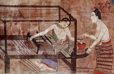 Mulheres tecendo (mural) de Thai School