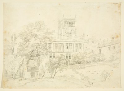 Frente de Jardim de uma das Casas Prebendal (lápis e aguarela sobre papel) de The Rev. John Eagles