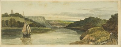 A Avon below Sea Walls, c.1820 (lápis e aguarela sobre papel) de The Rev. John Eagles